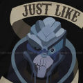 Mass Effect game Garrus vacarian tshirt black for men loose T shirt graphic men's tops short sleeve. 
