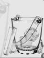 Glass Ice Bucket with Transparent Plastic Tong. 