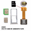 Card Extender Hybrid Dual SIM Card Adapter Sim Extension Cable Slot Durable For Mobile Phone Android Accessories. 