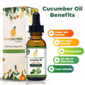 Cucumber Oil - Cold Pressed Cucumber Oil, 100% Pure Moisturizing Oil, Promotes Healthy-Looking Skin, Unscented Oil - Cold Pressed Virgin  - Organic Cucumber Oil - Certified Organic,100% Pure & Natural, Glass Bottle w/Glass dropper - Pure Essentials. 