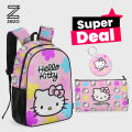 Zezo Hello Kitty School Backpack for Girls 3 in 1 Combo – Super Deal | Hello Kitty Bag, Pencil Pouch & Keychain | Hello Kitty Kids Gift Set. 