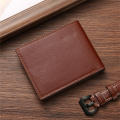 Short Bifold wallets Practical Masculine PU leather Men's wallet Leather wallets for  use Travel Office Gift Fashionable. 