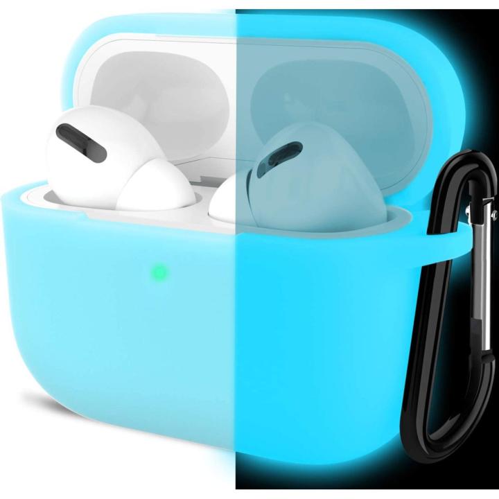 Migimi AirPods Pro Case, Armor Protective Silicone Cover Compatible with AirPods Pro (2019) Fluorescent Blue