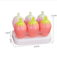 Pack of 6 and pack of 4 Strawberry Popsicle Mold Ice Grid Ice Cream Mold Homemade Ice Cube Box Imported Quality. 