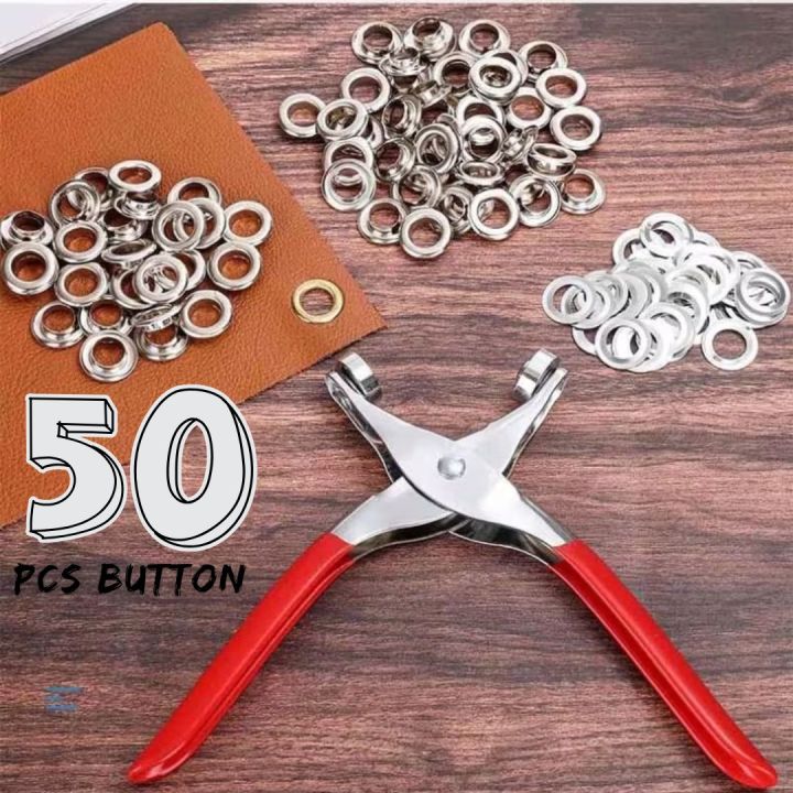 50pcs Snaps Tich Button Machine, Fastener Pliers Press Grommet Tool Kit ...