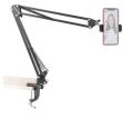 Overhead Tripod  Articulating Arm Phone Holder mount, Lazy tripod Video Webcam Arm Stand for Baking Crafting Demo Videos/Live Streaming makeup sketching vlog or blog tripod stand. 