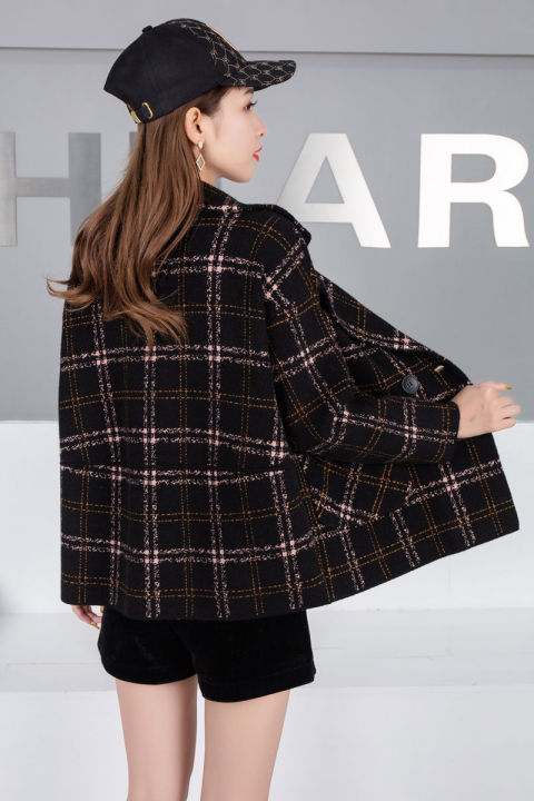 Yfashion%20Women%20Short%20Pea%20Coat%20Retro%20Trendy%20Plaid%20Suit%20Collar%20Coat%20Elegant%20%20Fit%20Single-breasted%20Warm%20Jacket%20color%20-%20Image%203