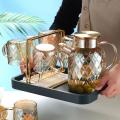 Water bottles Set 1000ml  French Amber Color Diamond Kawaii Teapot Kettle Cup Thermal Pots Set Kitchen Accessories Gift. 