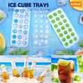 Ice Cube Tray Quick Pop Out Easy Release - Soft Silicone Flexible Mold - 21-Cube Ice Maker for Freezer - Round Ice Cube Tray for Whiskey, Cocktails & Drinks - Push Out Back Design - Easy-Clean BPA-Free Ice Mold for Chilled Beverages, Parties & Kitchen Use. 
