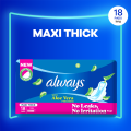 Always Thicks Sanitary Pads Long Value Pack 18 Count. 