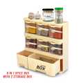 **Kitchen Seasoning Box Masala Box | Spice Rack with Spoon | Easy to Assemble & Disassemble | 6 & 9 Compartment Spice Storage Container | Condiment Jars for Kitchen Storage | Salt & Spices Organizer | pretty Neat Spice Rack for Home Cooking**. 