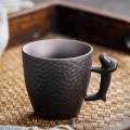 Ceramic Coffee Mugs 86ml Cappuccino Mug for Office Birthday Creative Gift black. 