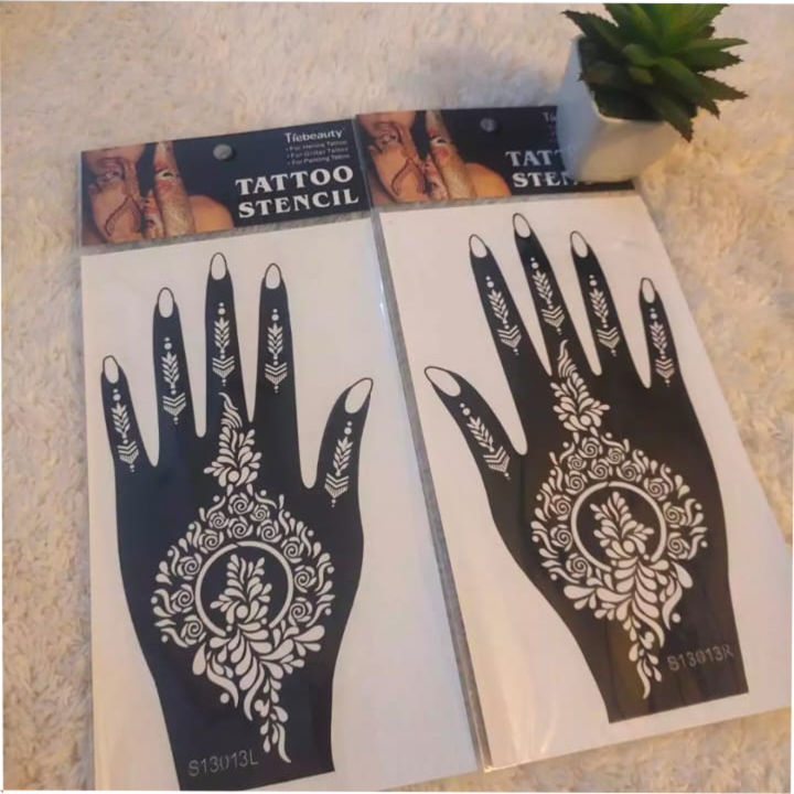 2%20pc%20Henna%20Hand%20Mehndi%20Stencils%20%7C%20Reusable%20for%20Women%20Wedding%20Flower%20Glitter%20Airbrush%20Stencil%20Template%20%7C%20Design%20Mehndi%20Drawing%20Pochoir%20Henne%20-%20Image%204