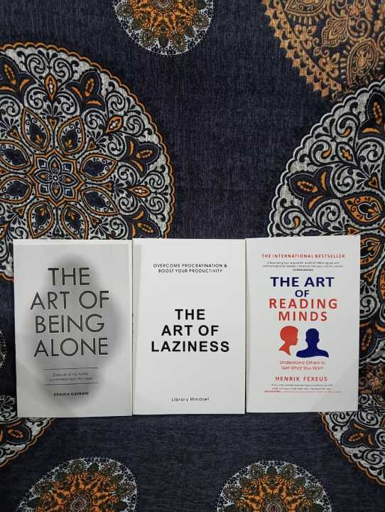 PACK OF 3 ENGLISH NOVELS (THE ART OF READING MIND-THE ART OF BEING ALONE-THE ART OF LAZINESS) BEST SELLING ENGLISH NOVELS.