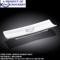 1 Piece Melamine Single Kabab Tray - Serving Tray -  Melamine Material - White & Black. 