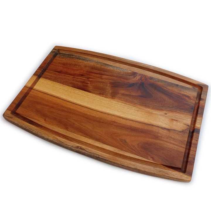 Acacia Cutting Board - Wooden 17" x 11.5" Face Grain Kikar Wood Chopping Board for Cutting Meat, Fruits and Vegetables