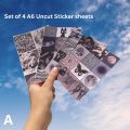 Dark Aesthetic Stickers | A6 uncut Black Depressing set | gloomy  | Journaling | Mobile Laptop. 