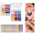 Sparkling Glitter Eyeshadow Palette Waterproof Big Sequins Shimmer Eyeshadow Gel Shiny Metallic Eyes Pigments Festival Makeup. 