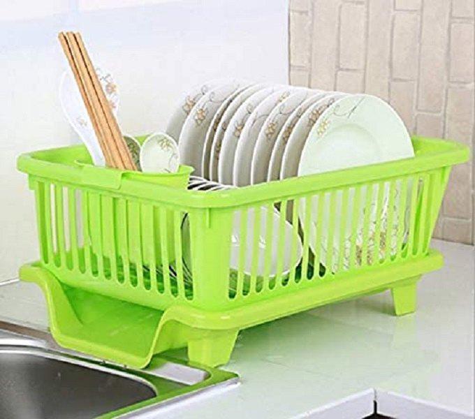 Plate Dish Rack - Dish Rack - Water Drainer Plate Rack Dish Rack - Kitchen Storage Rack - Kitchen Dish Drying - Rack kitchen Organizer Utensils Drying Rack[]Multicolor] Sponge Holder  Kitchen Storage Accessories Kitchen Sink Dish Drainer Drying