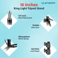 7 Feet Tripod Stand with 26 CM RGB Selfie Ring Light & Mobile Phone Holder for Tiktok Videos Best Quality Metal Tripod Tiktok Light, RGB 26cm Ring Light with 7ft Tripod Stand, Photography Kit - Elegant Home. 