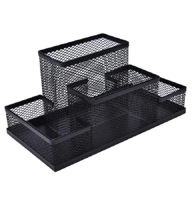 #2%20Metal%20Pen%20Stand%20Mesh%20Style%20Stationary%20Holder%20Desk%20Organizer%20-%20Black%20-%20Image%205