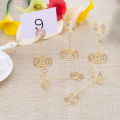 12 Pack Table Number Card Holders Photo Holder Stands Place Paper Menu Clips, Circle Shape (Gold). 