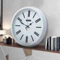 Hitco White Round Wall Clock For Office And Home - Black Number Circle Clock Wall Stylish - Step Movement Wall Clocks - Wall Clocks For Bedroom Decorating Item - Wall Clock For School / Hospital / Home / Office. 