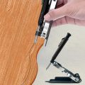 Multifunctional Adjustable Profile Scribing Ruler Measuring DIY Woodworking Deep Hole Pencil Contour Gauge Tool. 