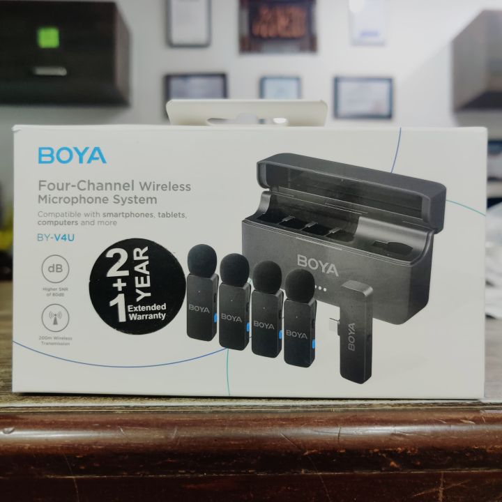 BOYA BY-V4U Wireless Lavalier Lapel Microphone for Type-C Devices Android Youtube Video Recording Live Streaming Vlog