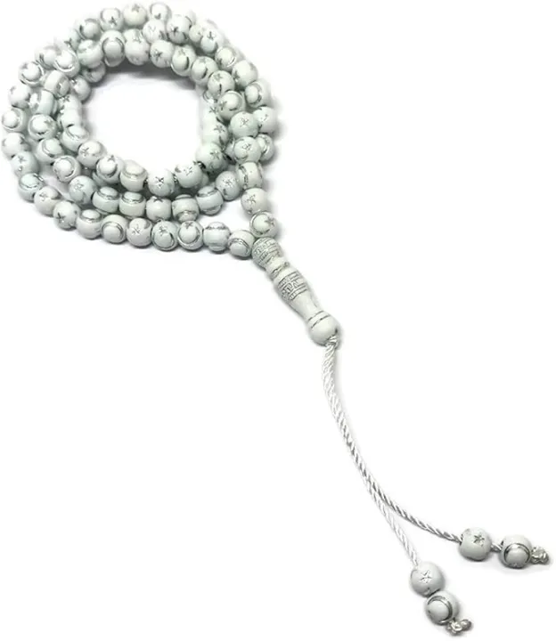 Muslim%20Tasbih%20%20Moon%20Star%20Engraved%20on%20Islamic%20Religious%20Eid%20Ramadan%20Gift%20%7C%20Handmade%20Rosary%20100%20Islamic%20Prayer%20Beads%20Arabic%20String%20%7C%20white%20color%20-%20Image%202