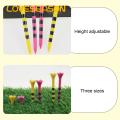 Four-corner Support Tee Adjustable Height Golf Tee Set 10pcs Plastic Golf Ball Holder Kit for Training Practice Perfect Golf Accessories for Golfers Adjustable Golf Tee. 