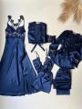"6-Piece Bridal Nighty Set - Silk Jersey Fabric, Standard Size". 
