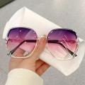 Fashion Vintage Rimless Square Diamond Sunglasses Women Luxury Brand Designer Rhinestone Gradient Sun Glasses Female Shades Goggles. 