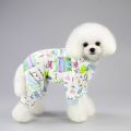 Five-color pet home clothes, cute little yellow duck four-legged dog pajamas S-XXL. 