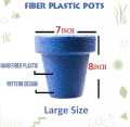 Pack of 4 Colorful Unbreakable Fiber Plastic Pots For Flowers & Plants  5,8,9inch. 