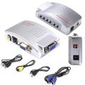 VGA Conversion High Resolusion Video 15 Pin VGA to Video & S-video Converter / High Resolution VGA to Video TV AV Composite RCA S-Video Conversion Converter Box Adapter for Computer Laptop PC MAC Monitor to TV Projector. 
