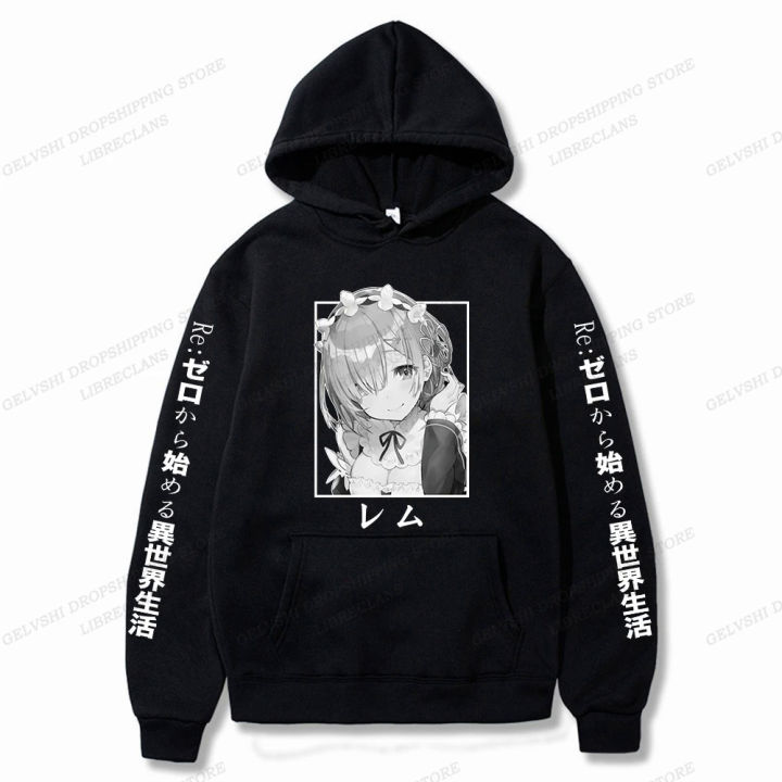 Men Fashion Coat Anime Hoodies Kids Hip Hop Girls Coat Women Sweatshirt Anime Rem Ram Hoodie Boys Men's Clothing Re Zero Hoodie