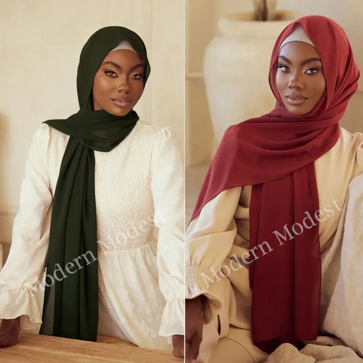 Modern%20Modest%20%E2%80%93%20Pack%20of%202%20Chiffon%20Georgette%20Hijabs%20/Scarves/Stoler,%20Soft%20Lightweight,%20No-slip%20material,%20Breathable%20Fabric,%20Best%20for%20Summer%20for%20Girls/Women%20-%20Image%206