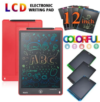 LCD Writing Tablet Electronic Slate | E-Writer Digital Memo Pad | Erasable Writing Board for Learning & Daily Use | 10" & 12" Inches Sizes