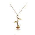 Elegant Wedding Engagement Lady Rose Flower Charm Chain Pendant Necklace Jewelry. 