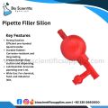 Pipette Filler Red Color Made of Silicon Rubber - Silicon Rubber Pipette Filler, 3 Valves Lab Pipette Filler Bulb, Three Valve Safety Pipette Filler. 