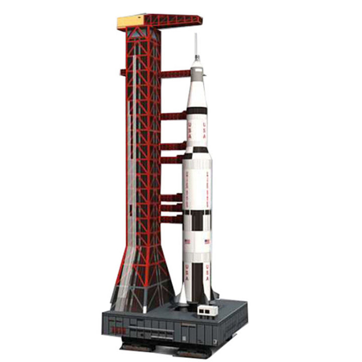 1:300 Saturn V Rocket Paper Model DIY Puzzle Manual Space 3D Origami Paper Toy