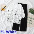 Women'S Oversized Printed T-Shirts And Flapper Trousers-Fabric Jersey Cotton - Relax In Style And Comfort. 
