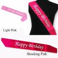 Happy Birthday Girl Satin Ribbon Sash For Party Decoration Supplies. 