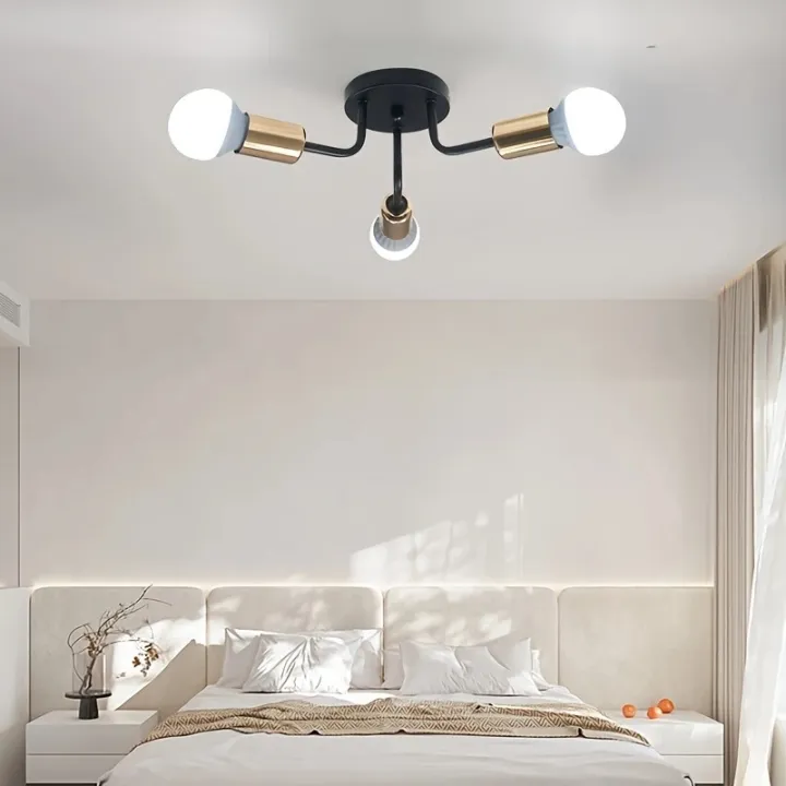 E27 Chandelier with Branch Design | Detachable Iron Lamp Shade, Hard ...