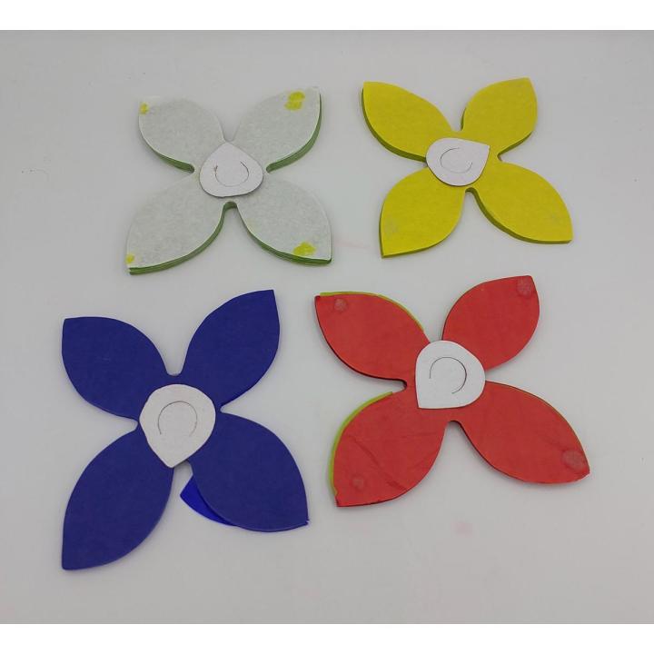 FLOWERS BAIL SHAPE CRAPE PAPER BANNER PACK OF 4 FLOWER BANNER IN MULTI COLOR