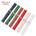 Factory wholesale leather watch strap plain pin buckle head leather strap red, white, blue, purple pink men's and women's straps. 
