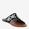 ECS Floral Embroidered Chappals Flat Chappal For Women. 