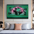 One Hundred Dollars Canvas Art Prints Money Never Sleeps Inspiring Wall Paintings Graffiti Posters Pictures Home Decor Cuadros. 