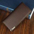 Genuine Leather Minimalist Men's Purse Long Wallet For Men Bi Fold Simple Wallet Clasp Card Holder Wallet. 